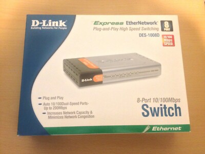 EC. D-LINK 8-PORT 10/100MBPS SWITCH (PC/MAC) - (USED)