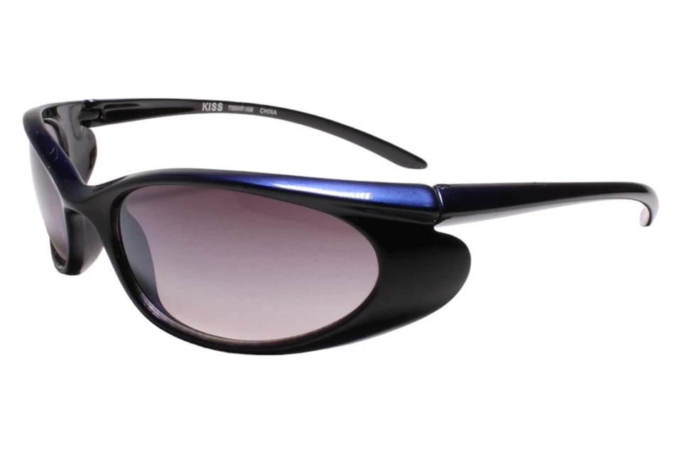 Аэродинамические узкие спортивные солнцезащитные очки с запахом для активного образа жизни синие и черные - Изображение 2 из 3