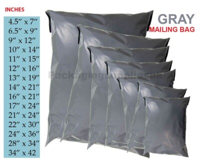 Starke Versandtaschen grau Poly Post Paket Versandtaschen, blickdicht, günstig 