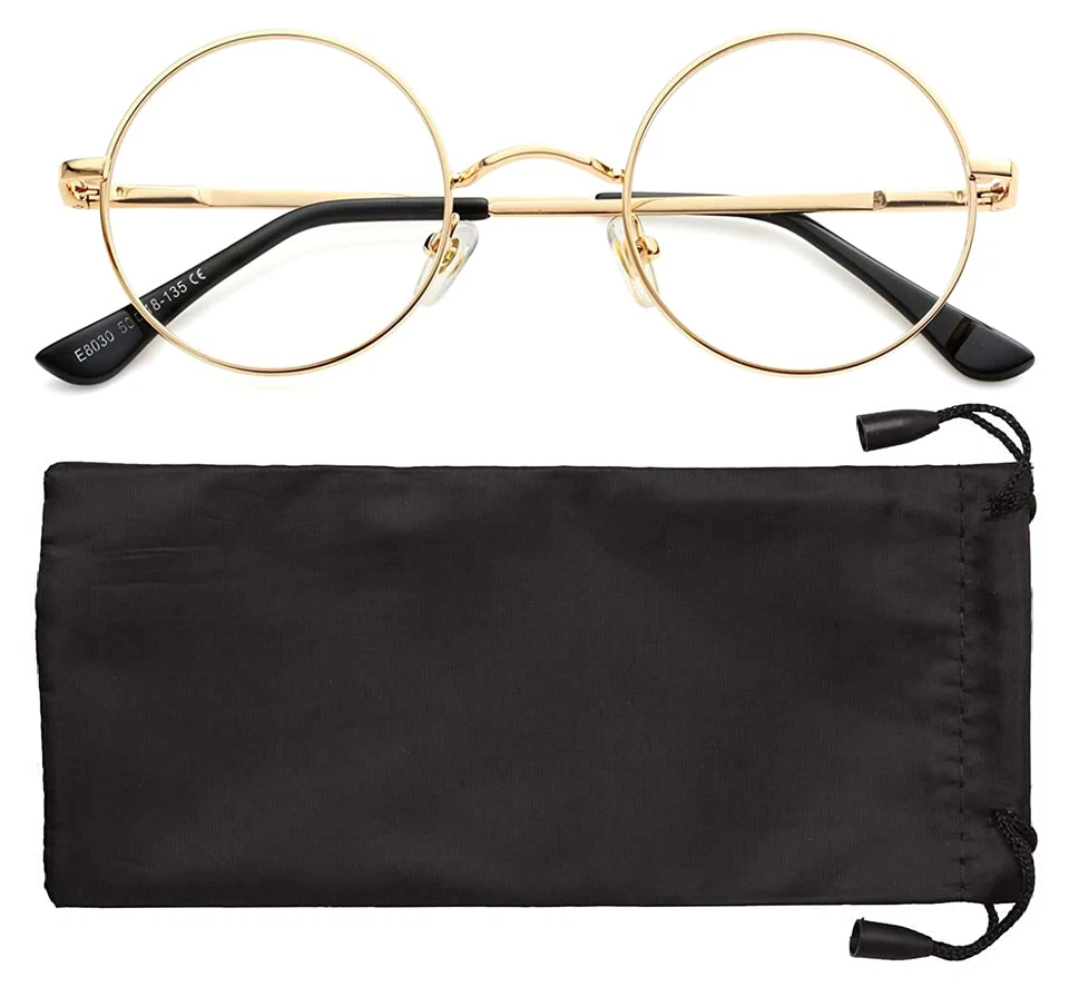 Gafas redondas doradas para niños lentes transparentes de 40 mm drama juego escolar gafas para niños Foto 4 de 4