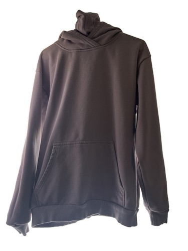 ESNTLS Facemask Hoodie Men Mauve M Long Sleeve Pullover Fleece Ribbed Hem Cotton - Picture 2 of 4