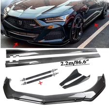 Carbon Fiber Front Bumper Lip Chin Spoiler For Acura ILX TLX Side Skirt Body Kit