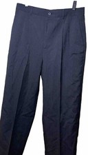 Claiborne Black Pinstripe Flat Front Dress Pants Mens Size 32/32 EUC