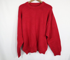 Vtg 90s Eddie Bauer Red Cotton Knit Sweater NWT Deadstock L