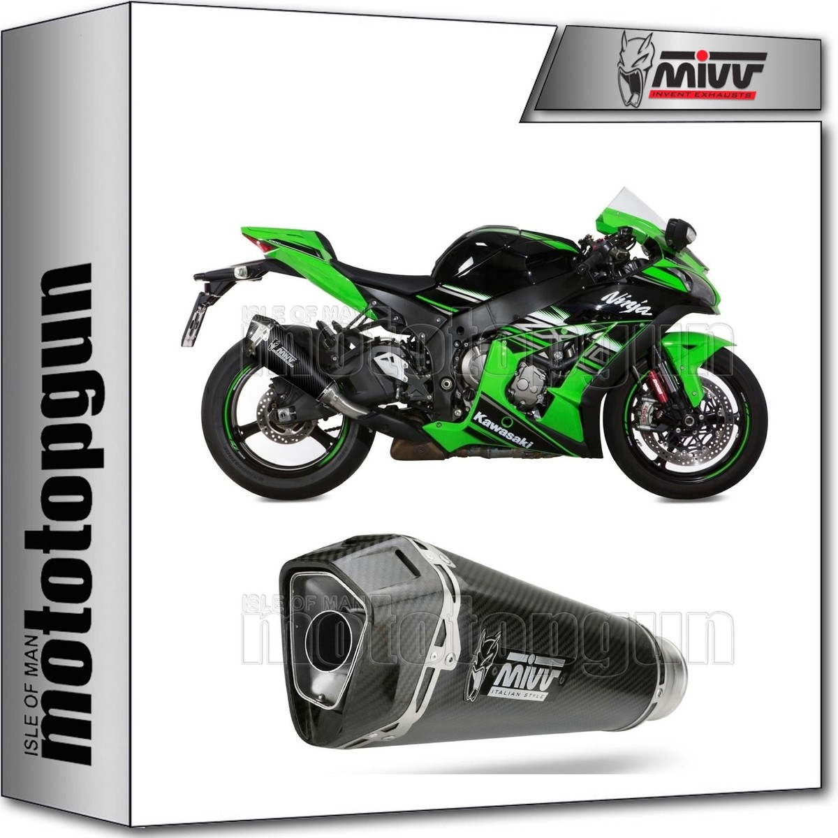 silencer delta race carbon mivv for kawasaki zx-10 r / rr
