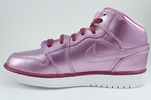 NIKE AIR JORDAN 1 MID METALLIC PINK//RED PURPLE RETRO HIGH WOMEN GIRLS YOUTH SIZE