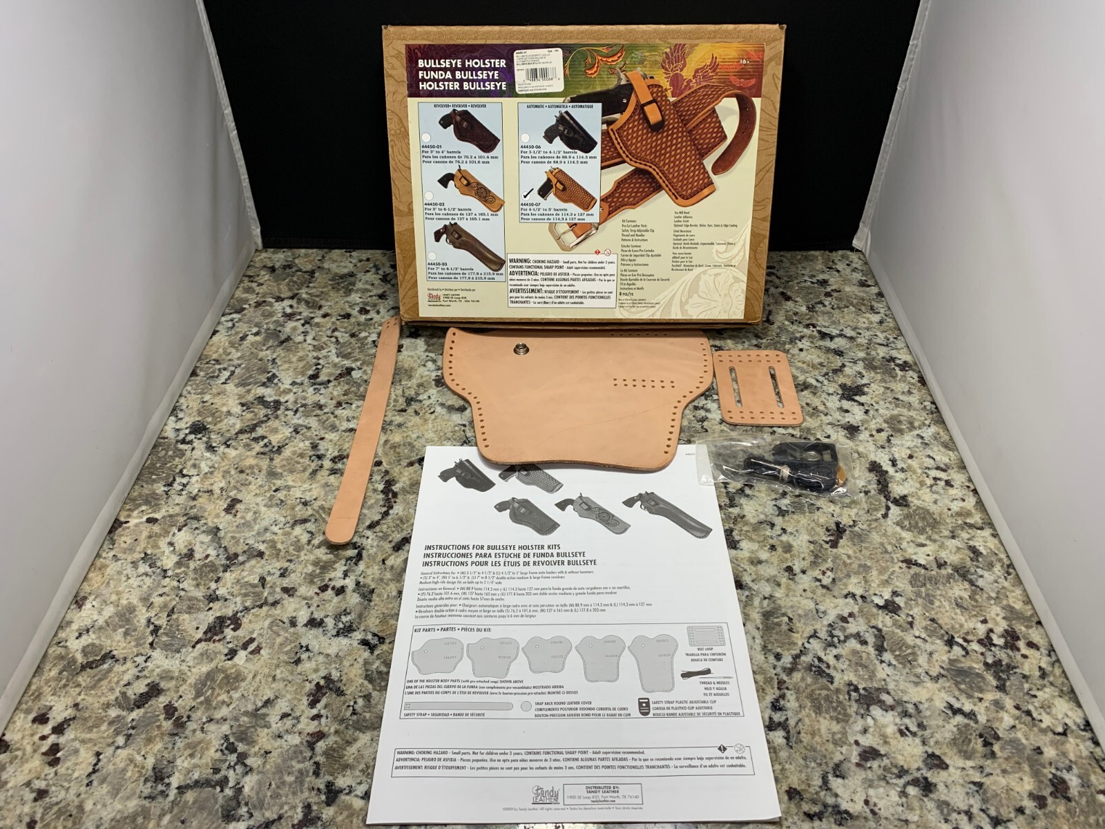 TANDY LEATHER BULLSEYE HOLSTER KIT 44450-07 FOR 4-1/2