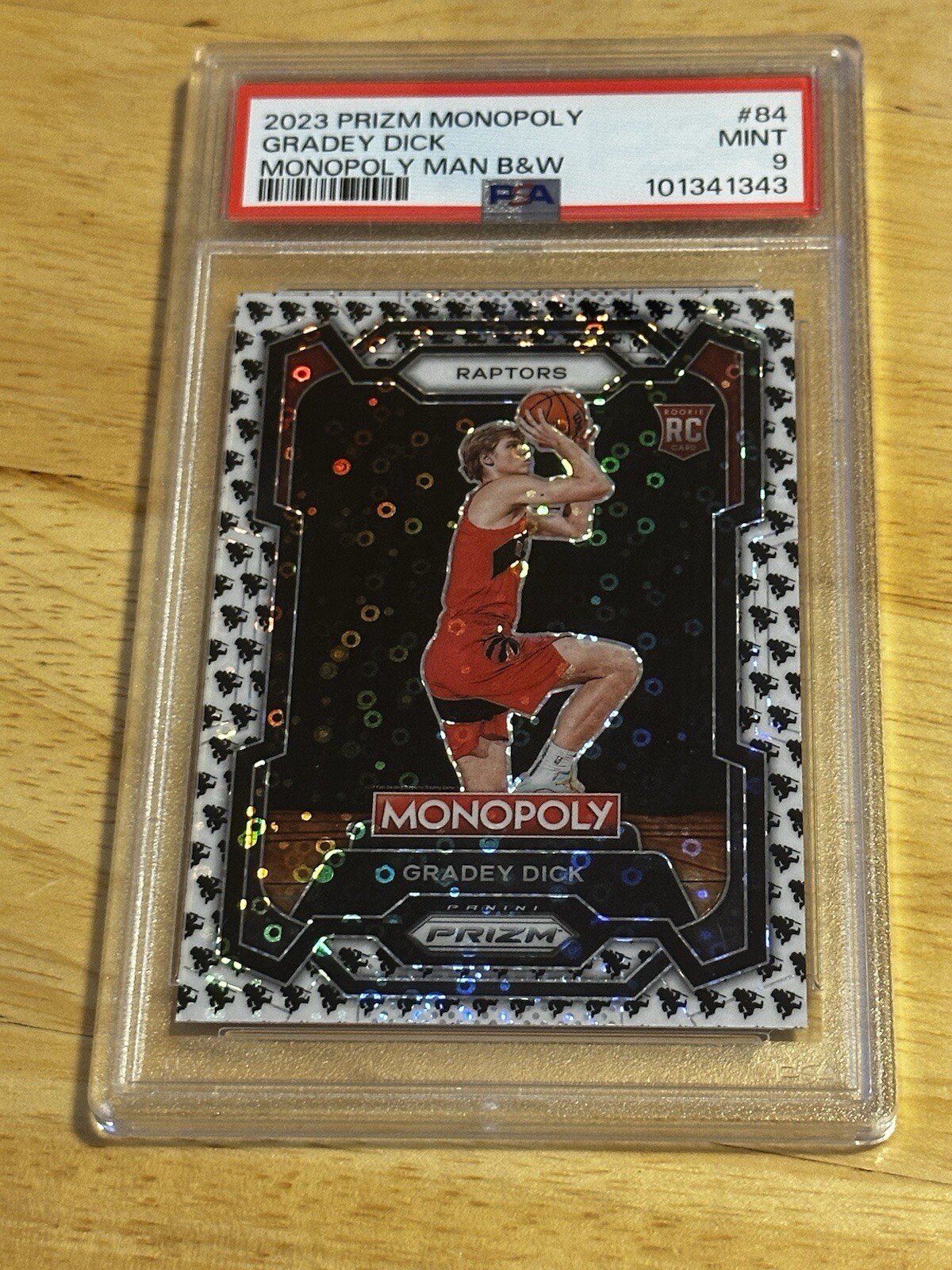 PSA 9 2023 Panini Prizm Monopoly Gradey Dick Monopoly Man Black & White RC #84