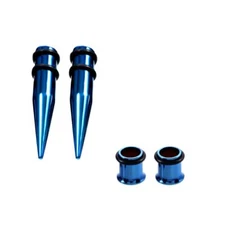 1G/7MM 2 Pairs 316L Steel Tapers and Tunnels Ear Stretching Kit Single Flare ...