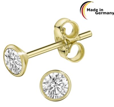 585 Gold Ohrstecker SINGLE Zirkonia 2,5 - 3,0 - 3,5 - 4,0 - 4,5 - 5,5 mm
