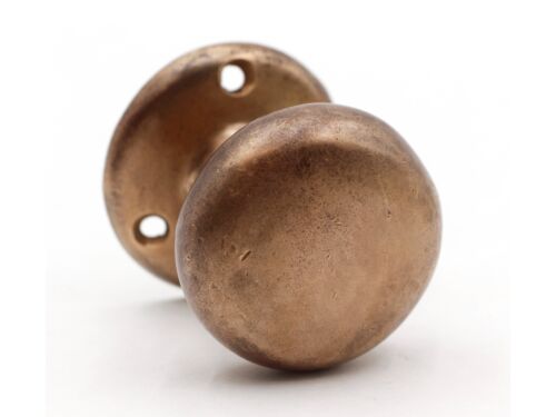 Vintage 2.25 in. Warm Brass Dummy Door Knob with Rosette