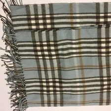 Meeting Street Italy  Blue Brown White Soft Fringed 78” Long Scarf Wrap