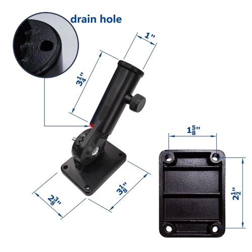 Aluminum Wall Mount Flag Pole Bracket Adjustable Flag Pole Holder, Multi-Posi... - Picture 4 of 8