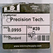 TCT REPOINTED DRILLS STANDARD 39 0.0995" DIA 0.343" FLUTE LOT OF 39 