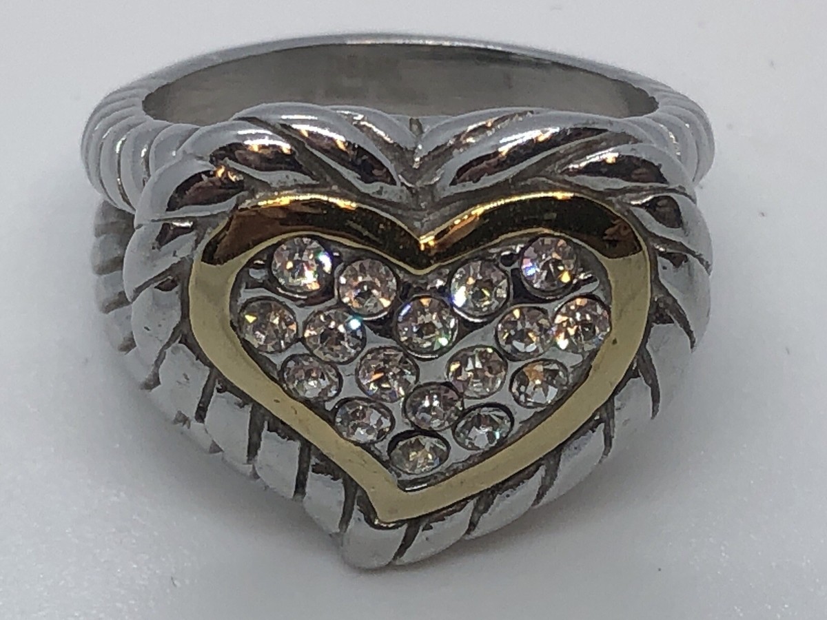 Be Mine Pavé Heart Ring 13号 14k Gold Diamond Pave Heart Link Ring – Sonia B Designs