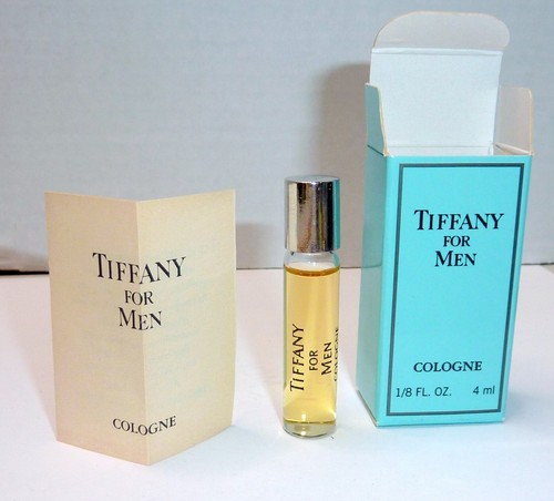 Tiffany for Men Cologne 1/8 oz 4ml Mini Probe Vintage Splash mit Box Selten USA