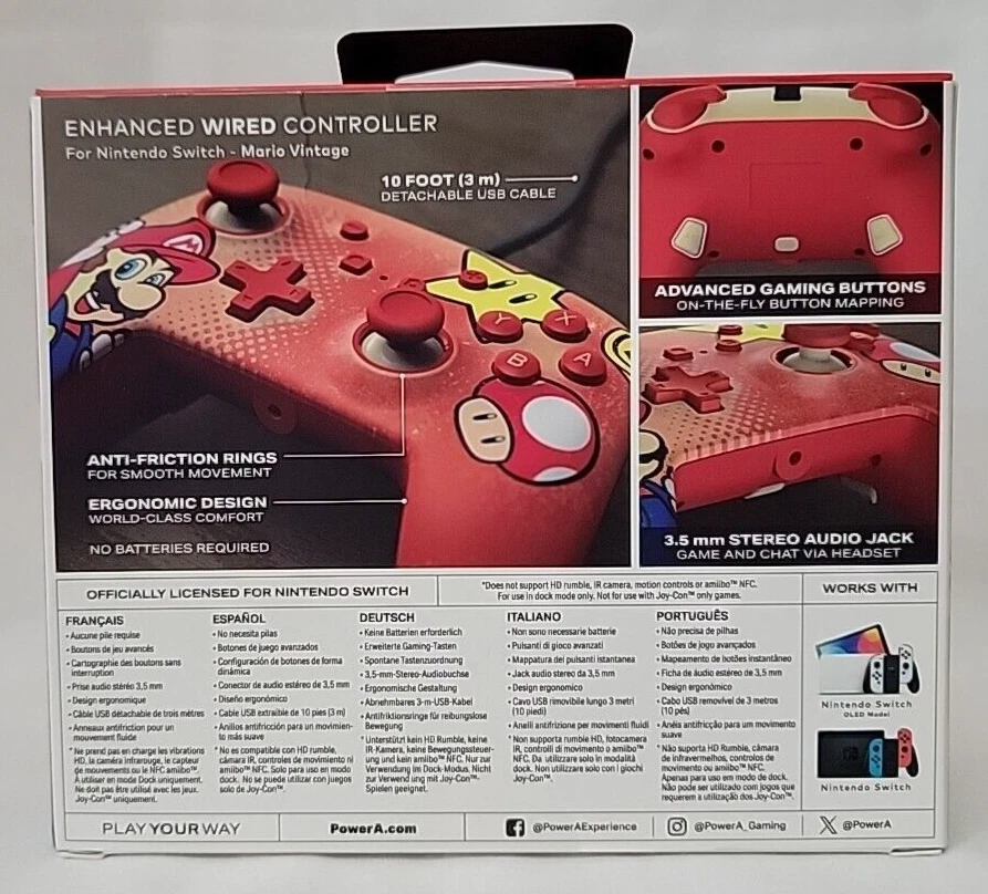 Nintendo Switch Enhanced Wired Controller Super Mario Game Theme - Image 2 of 2