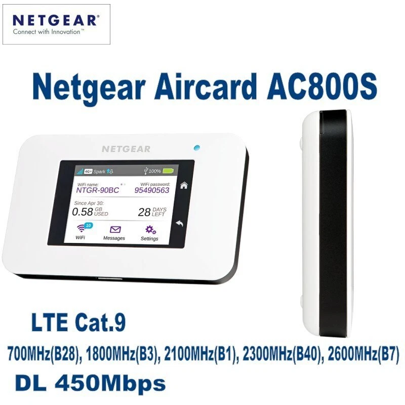 Netgear Aircard AC800S Cat9 450Mbps Portable 4G LTE Portable Mobile WIFI Hotspot - Image 2 of 4