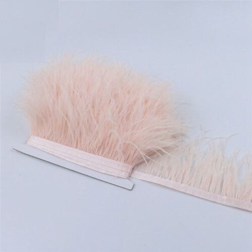 1Meter Ostrich Feather Ribbon Soft Dyed Fringe Trim Clothing Craft Lace Ribbons - Picture 32 of 42
