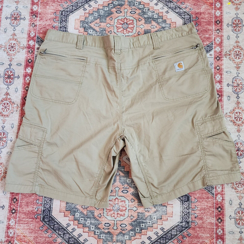Pantaloncini da lavoro cargo rilassati da uomo marrone chiaro Carhartt Mosby grandi e alti - Foto 4 di 6