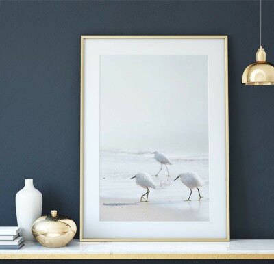 Seagulls Beach & Ocean Relaxing Wall Art Print. Great Home Decor