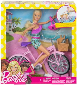 barbie doll with bicycle