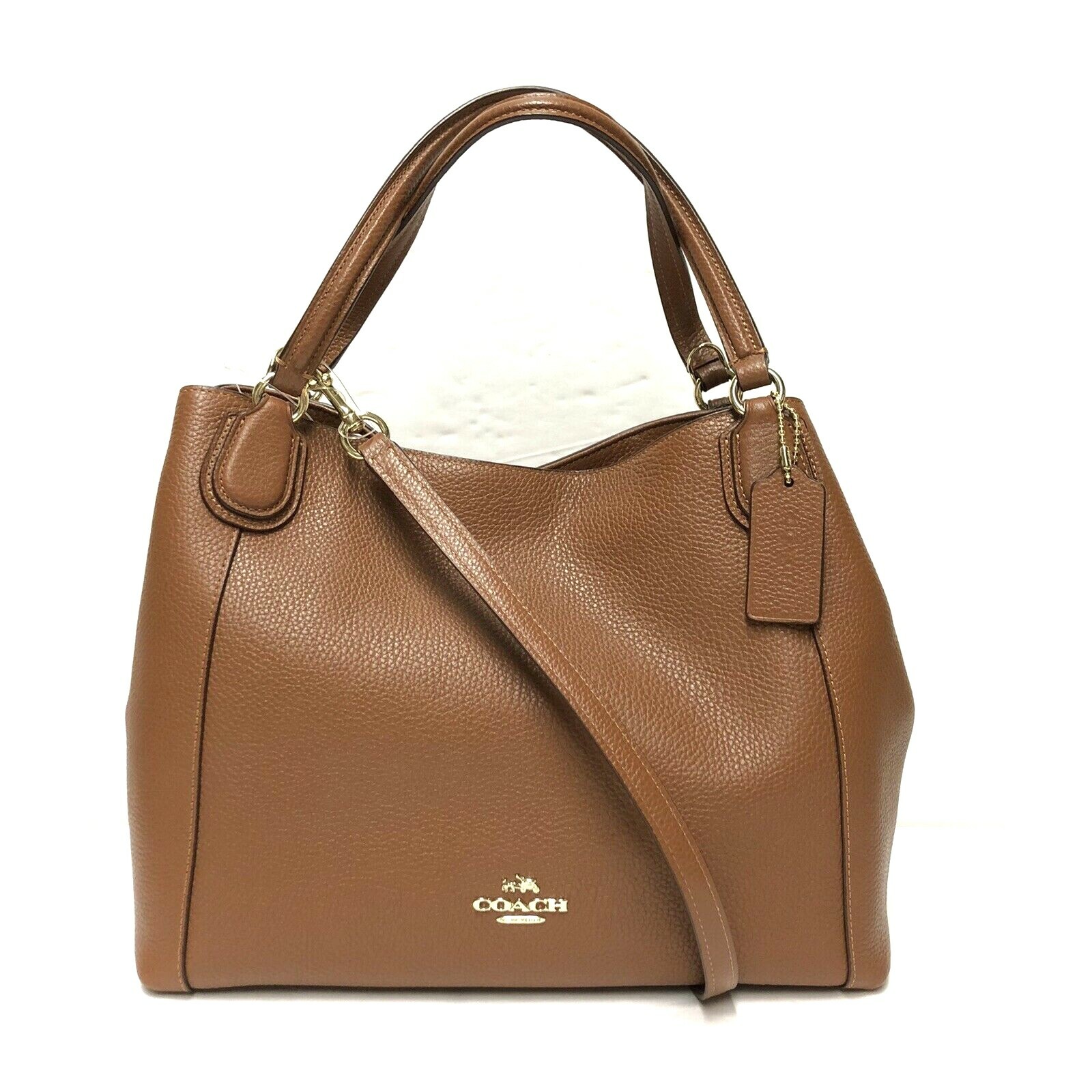 coach edie 28 leather shoulder bag