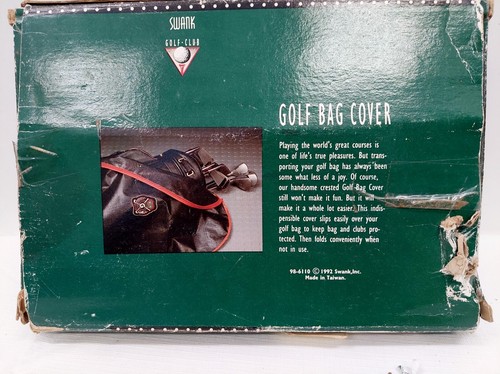 Vintage Swank Golftasche Abdeckung schwarz 1992 Golf Emblem NOS - Bild 7 von 7