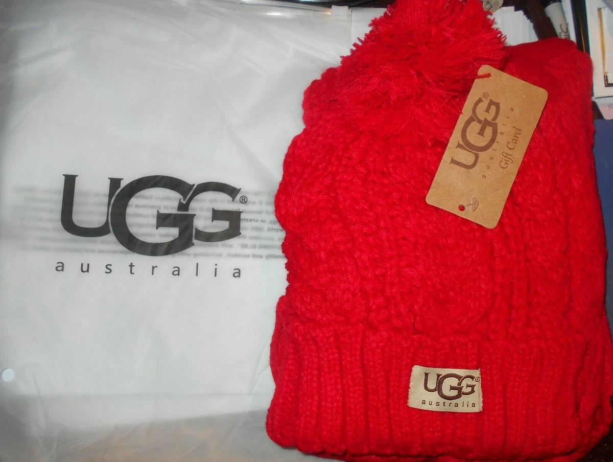 UGG Hat u0026amp; Scarf Set - womenu0026#039;s - red - new with tags | eBay
