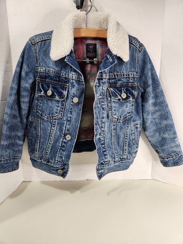 Gap + Pendleton Denim Jacket Sherpa Plaid Jean Jacket Western Baby Gap Kids XS - Picture 2 of 13