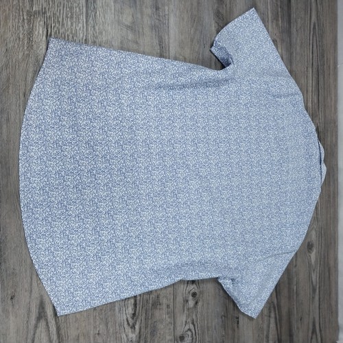 Joseph Abboud Men's Short Sleeve Button Down Shirt Slim Fit Large Blue White - Picture 8 of 10