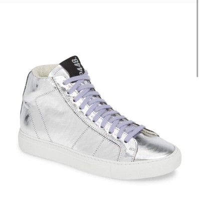 high top metallic sneakers