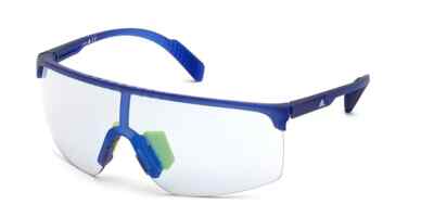 Adidas SP0005 91X Matte Blue Plastic Half-Rimless Wide Sunglasses Frame 137-135