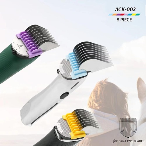 Stainless Steel Pet Grooming Comb Set: 8 Color-Coded Attachments for Clippers - Picture 7 of 8