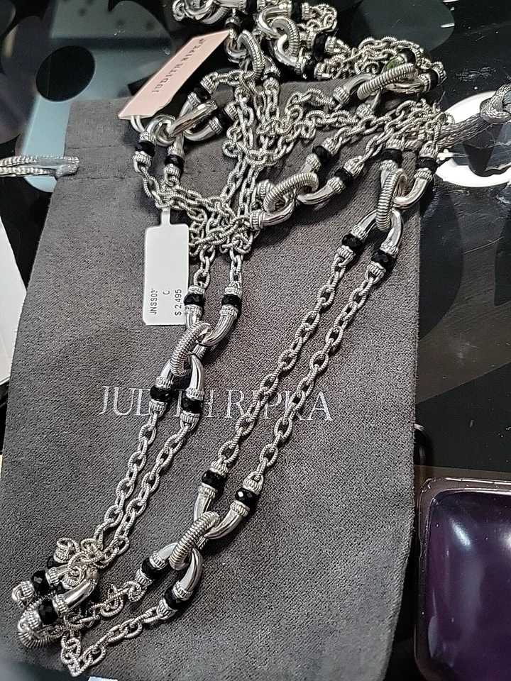 Collar Judith Ripka EternityStatement de ónix negro $2495 venta al por menor originalmente Foto 3 de 3