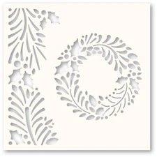 Memory Box Holly Wreath Stencil