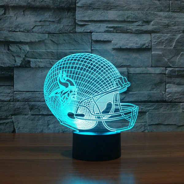 NFL 3d Abstract Minnesota Vikings Night Light 7 Color Change LED Table
