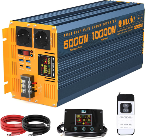 Inverter Da 5000 Watt, Onda Sinusoidale Pura DC 24 V a 230 V AC, Convertitore Di - Foto 9 di 12