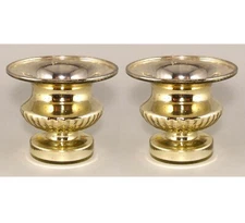 Compote Bowl Vase Glass Gold Mercury Urn 6"Dia 5"High  Set/2