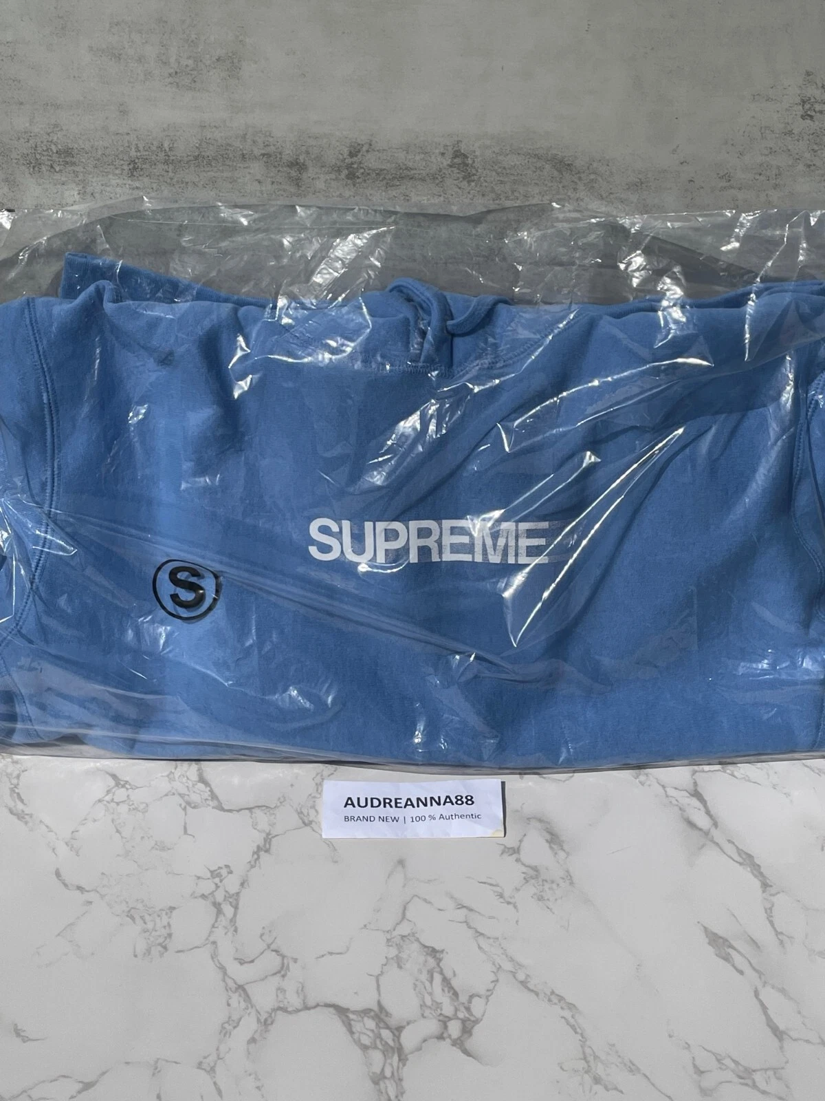 NEUF ! Sweat à capuche logo Supreme Motion bleu noir authentique LIVRAISON RAPIDE ! ?✅ 