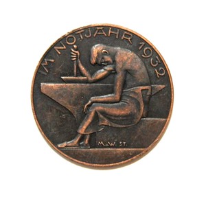 EXONUMIA-MEDAL-IM-NOTJAHR-1932-WEIMAR-REPUBLIC-COPPER-MEMORY-TOKEN