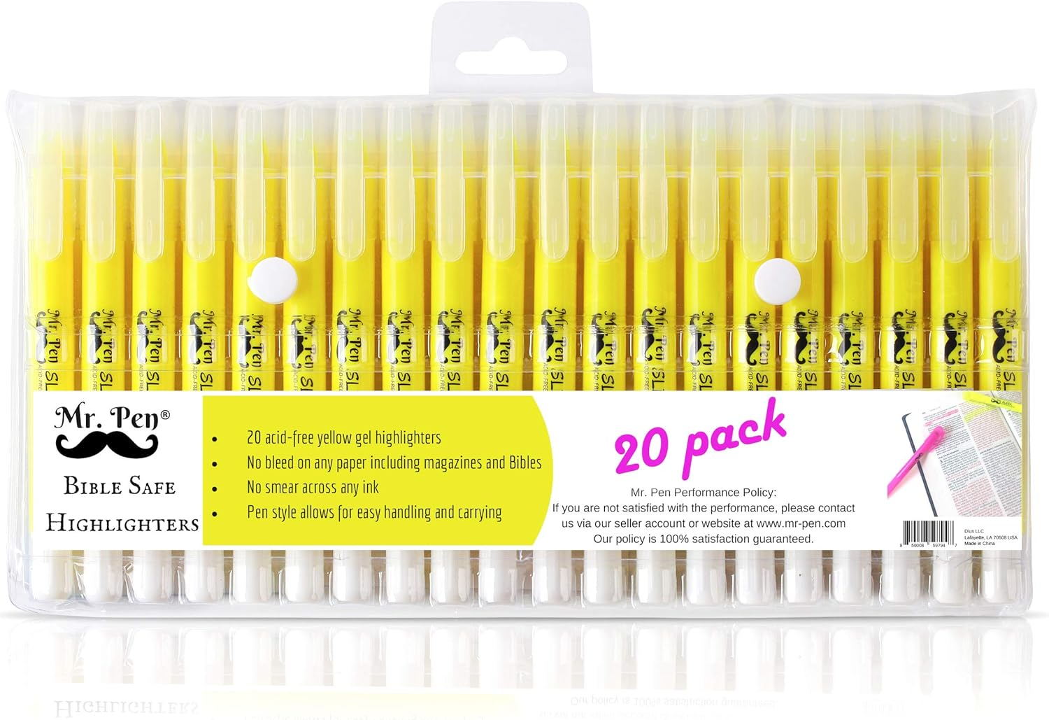 Gel Highlighters, Pack of 20, Yellow Highlighters for Bible Study & Journaling-image