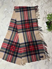 Polo Ralph Lauren Tartan Wool Scarf   Unisex   Made in Italy