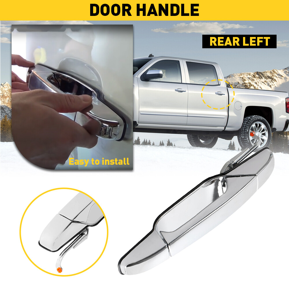 New Chrome Exterior Door Handle Front Left LH Driver Side for 2007-2013 Chevy Silverado GMC Sierra Yukon Tahoe Suburban