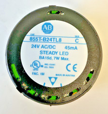 ALLEN BRADLEY 855T-B24TL8 STEADY LED LIGHT 24VAC/DC 45MA 7W