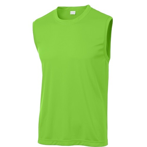 Mens Sport Tek ST-352 Sleeveless Performance Sz Med T Shirt Lime Shock Green - Picture 5 of 7