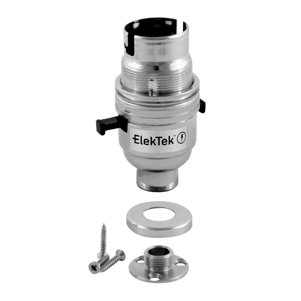 BC | B22 | Bayonet Cap Chrome Un-Switched Lampholder With 10mm Fixing - Foto 12