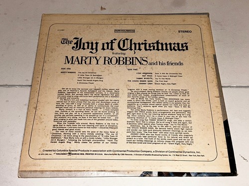 The Joy Of Christmas Marty Robbins And Friends Holiday Music Vinyl LP 22R - Imagen 4 de 4