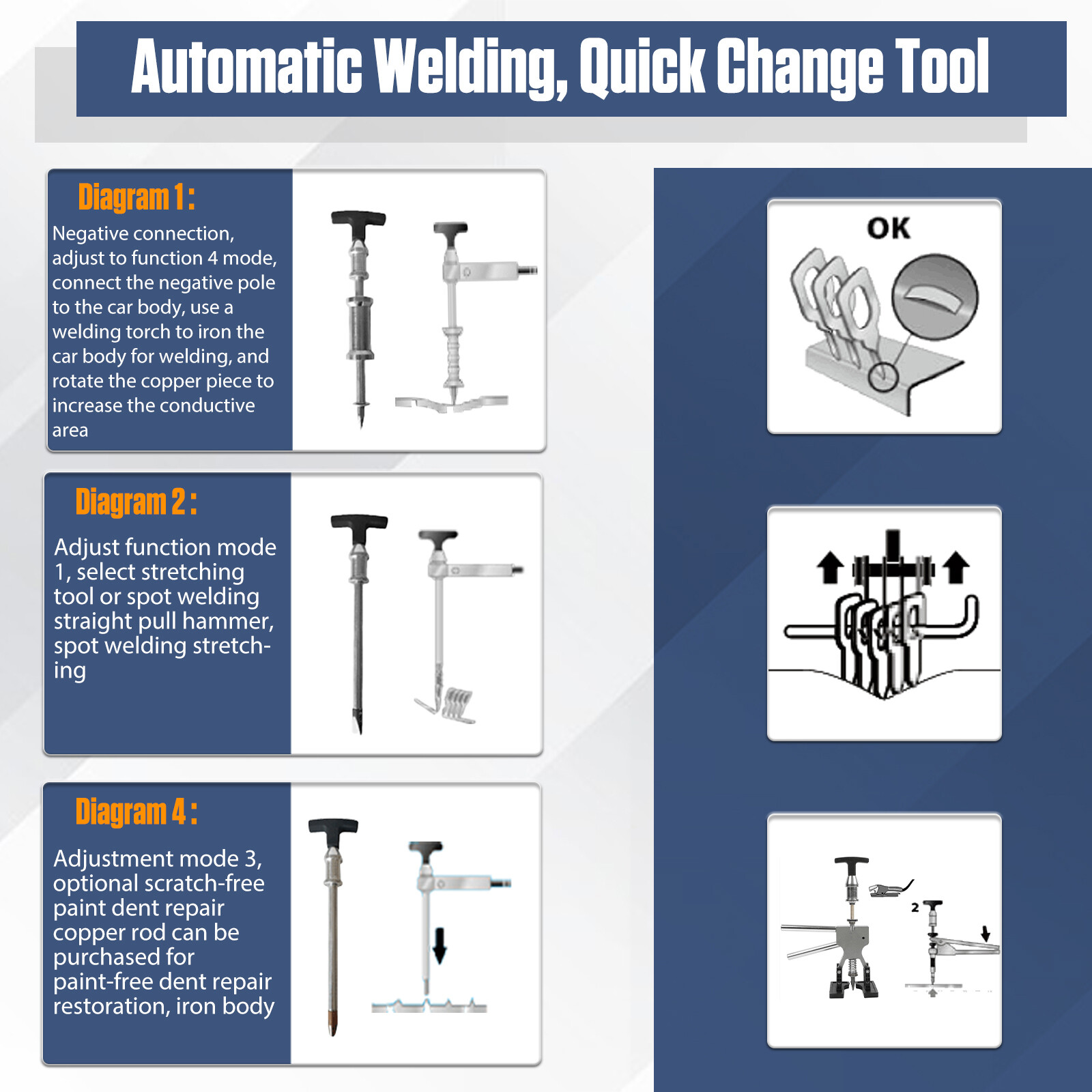 7 Modes Auto Body Spot Welder Spot Dent Puller Welder Machine Kit 3800A