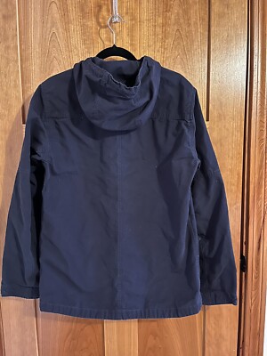 Burton Durable Goods Cotton Hooded Jacket Navy Blue Buttons